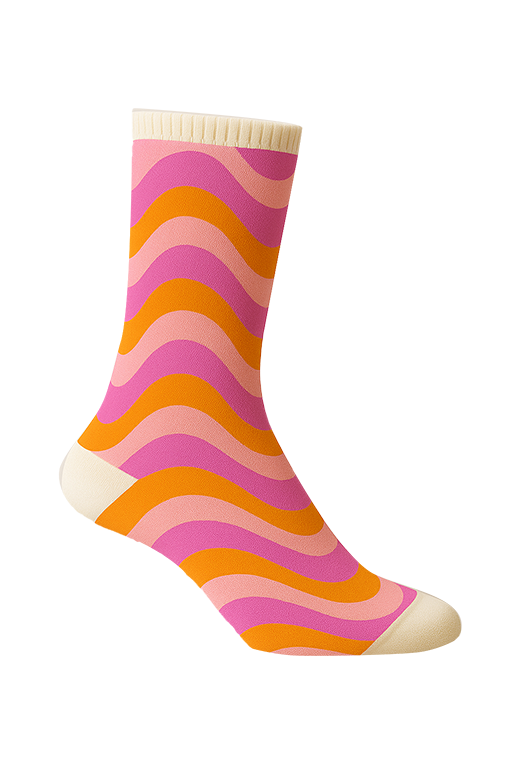 Popwave Pink – Ruh Crew Sock